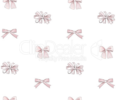 Bow tiled pattern. Bride team bow icons. Holiday gift wallpaper.