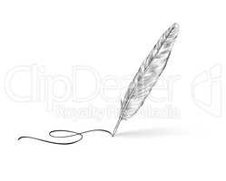 Feather pen icon. Calligraphy sign.