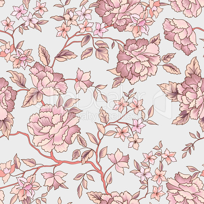 Floral seamless pattern. Garden flower background