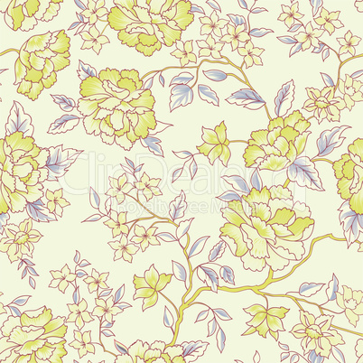 Floral seamless pattern. Garden flower background