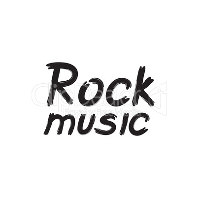 Rock music lettering. Musical icon background. Rock'n'roll sign.