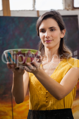 Woman looking at bowl