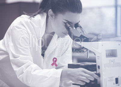 Composite image of breast cancer awareness ribbon