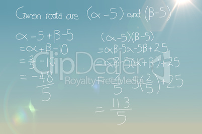 Composite image of trignometry against black background