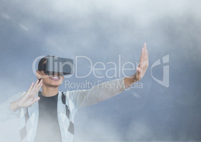 guy with vr in smoke