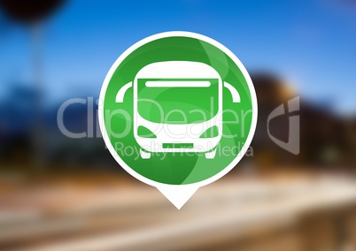 bus icon by road
