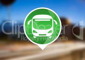 bus icon by road