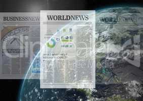 Newspapers over world global transition