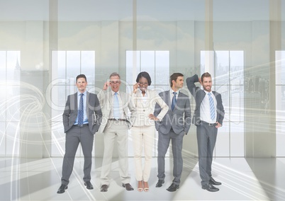 Group of business people with transition background