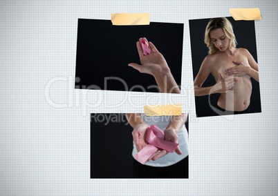 Breast Cancer Awareness Photo Collage with woman