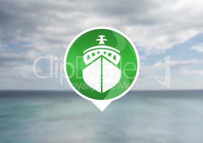 ship icon by sea