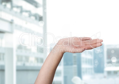 Open hand with bright background