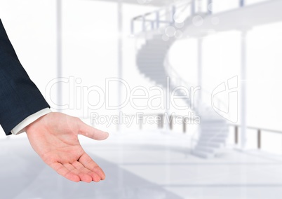 Open hand with bright background