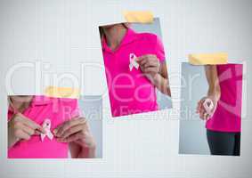 Breast Cancer Awareness Photo Collage with woman