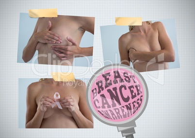 Breast Cancer Awareness text and Breast Cancer Awareness Photo Collage