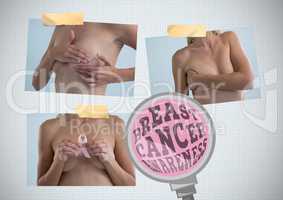 Breast Cancer Awareness text and Breast Cancer Awareness Photo Collage