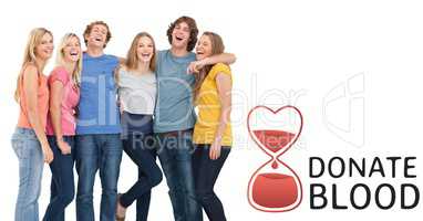 Group of people and blood donation concept