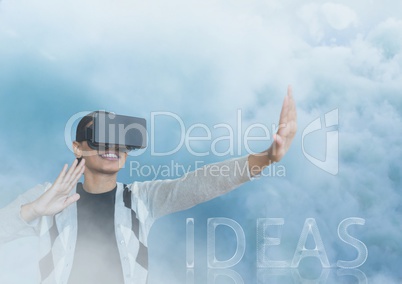 guy with vr in clouds ideas