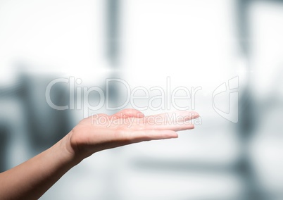 Open hand with bright background