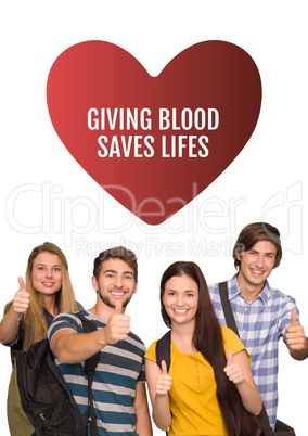 Group of people and blood donation concept