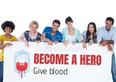 Group of people and blood donation concept