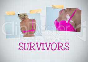 Survivors text and Breast Cancer Awareness Photo Collage