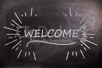 Composite image of graphic image of welcome sign