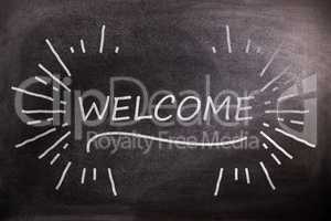 Composite image of graphic image of welcome sign