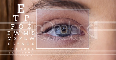 eye focus box detail and lines and Eye test interface