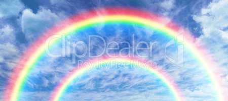 Composite image of digitally generated image of rainbow