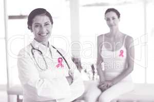 Composite image of breast cancer awareness ribbon