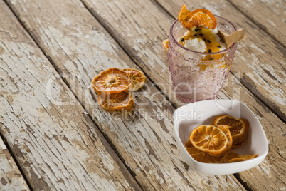 Breakfast on wooden table