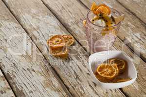 Breakfast on wooden table