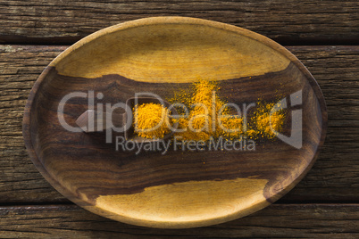 Turmeric powder in spoon