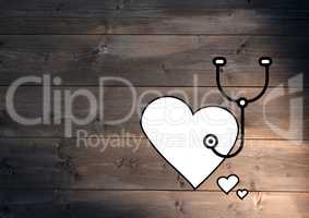 Heart with stethoscope