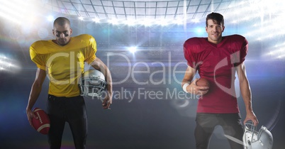 american football players standing in stadium