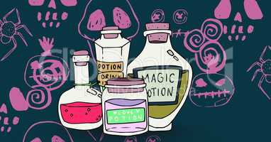 Magic potion halloween illustrations