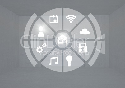 Icons interface of Internet Of Things over grey background