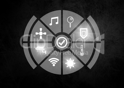 Icons interface of Internet Of Things over dark background