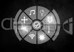 Icons interface of Internet Of Things over dark background