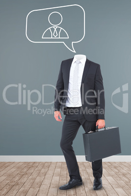 Composite image of headless businessman holding briefcase