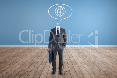 Composite image of headless businessman standing with briefcase
