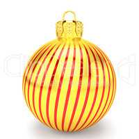 3d render - golden christmas bauble over white background