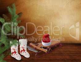 Christmas greetings, festive background for the images. 3D rendering