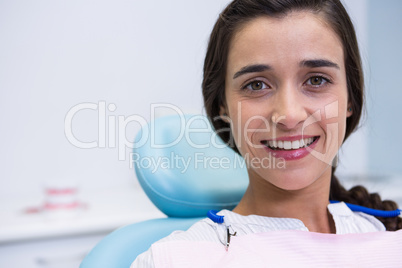 Portrait of patient smiling at dental clinic