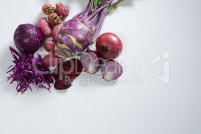 Various vegetables on white background