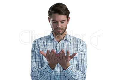 Man pretending to read a book