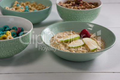 Various breakfast on white background