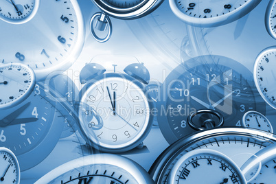 Digital image of various clocks