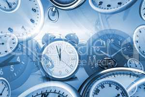 Digital image of various clocks
